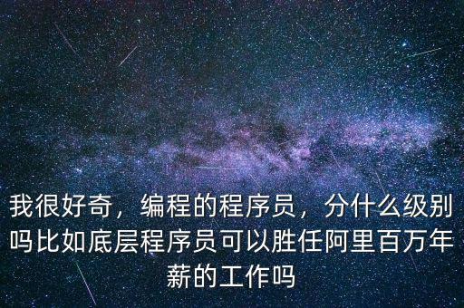 我很好奇，編程的程序員，分什么級(jí)別嗎比如底層程序員可以勝任阿里百萬(wàn)年薪的工作嗎