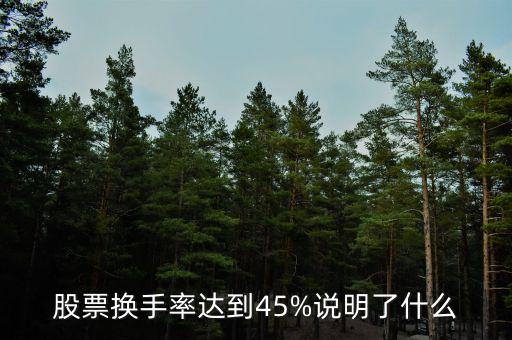 股票換手率達(dá)到45%說(shuō)明了什么