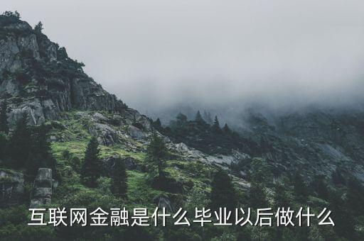 互聯(lián)網金融是什么畢業(yè)以后做什么