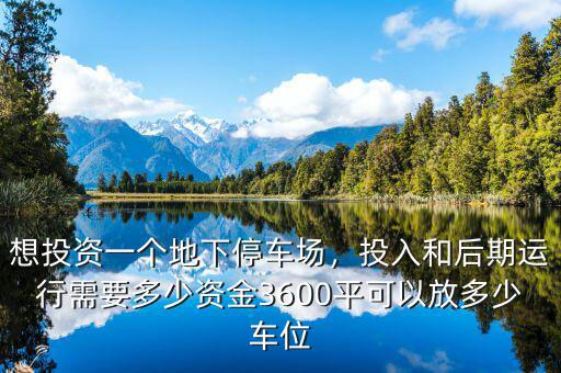 想投資一個地下停車場，投入和后期運行需要多少資金3600平可以放多少車位