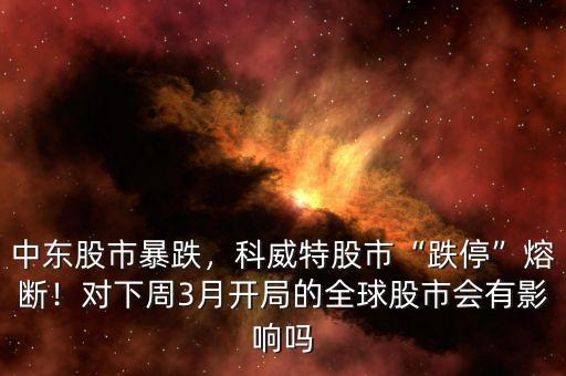 中東股市暴跌，科威特股市“跌?！比蹟啵ο轮?月開局的全球股市會(huì)有影響嗎