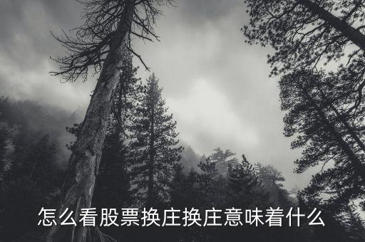 怎么看股票換莊換莊意味著什么