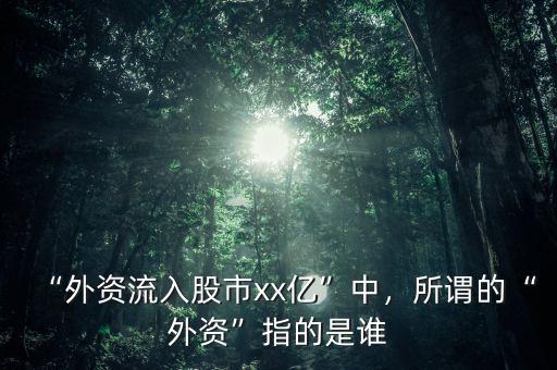 “外資流入股市xx億”中，所謂的“外資”指的是誰