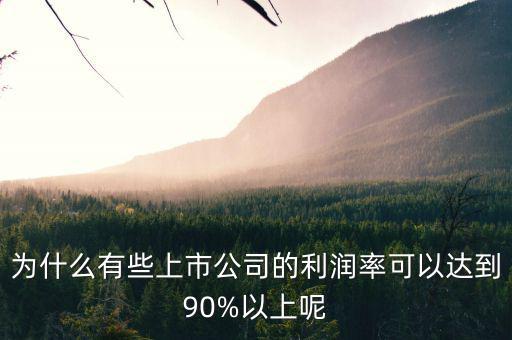 為什么有些上市公司的利潤率可以達到90%以上呢