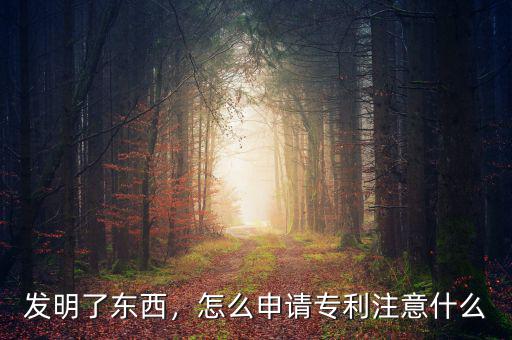 發(fā)明了東西，怎么申請專利注意什么