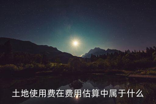 土地使用費在費用估算中屬于什么