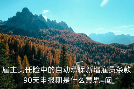 申報期是什么意思，雇主責任險中的自動承保新增雇員條款 90天申報期是什么意思  問