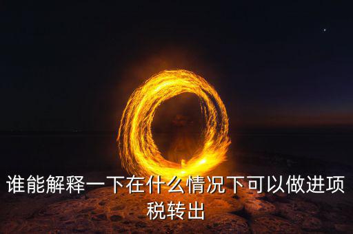 誰能解釋一下在什么情況下可以做進(jìn)項稅轉(zhuǎn)出