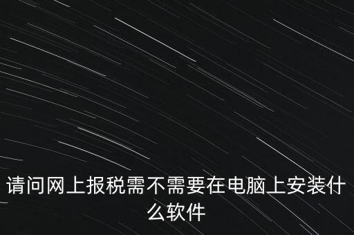 請問網(wǎng)上報稅需不需要在電腦上安裝什么軟件