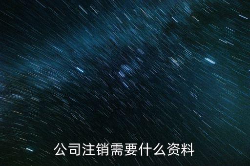 公司注銷(xiāo)需要什么資料