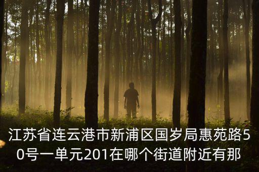 江蘇省連云港市新浦區(qū)國歲局惠苑路50號一單元201在哪個街道附近有那