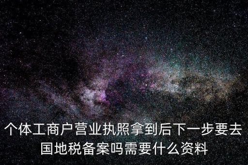 個體工商戶營業(yè)執(zhí)照拿到后下一步要去國地稅備案嗎需要什么資料