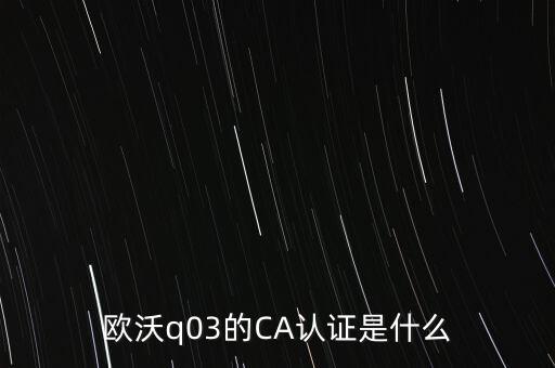 ca認(rèn)證密碼是什么意思，歐沃q03的CA認(rèn)證是什么