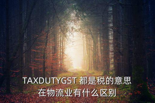 ttps稅是什么，TAXDUTYGST 都是稅的意思在物流業(yè)有什么區(qū)別