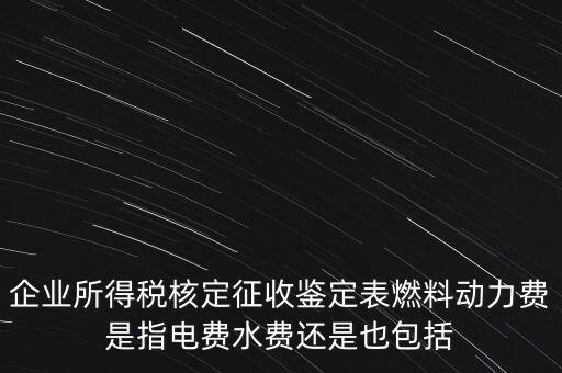 企業(yè)所得稅核定征收鑒定表燃料動(dòng)力費(fèi)是指電費(fèi)水費(fèi)還是也包括