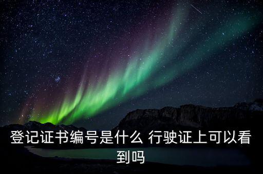 登記證書編號(hào)是什么 行駛證上可以看到嗎