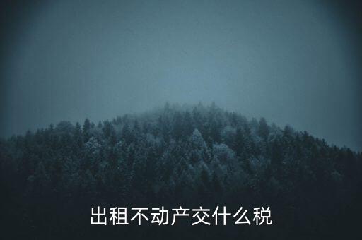 出租不動(dòng)產(chǎn)交什么稅