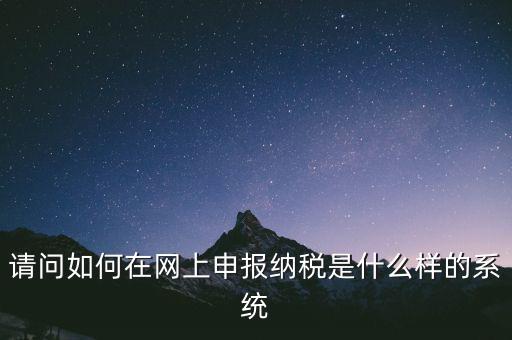 請(qǐng)問(wèn)如何在網(wǎng)上申報(bào)納稅是什么樣的系統(tǒng)