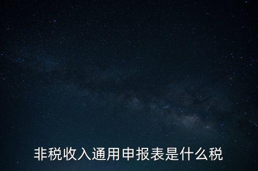 非稅收入通用申報表是什么稅