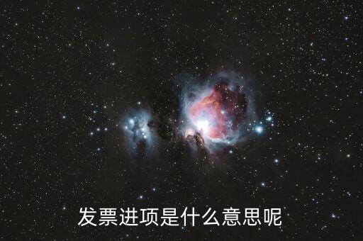 發(fā)票進項是什么意思呢