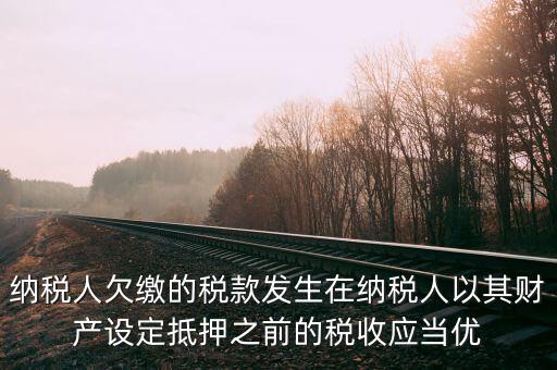 納稅人欠繳的稅款發(fā)生在納稅人以其財產設定抵押之前的稅收應當優(yōu)