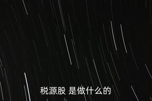 稅源管理二股什么意思，稅源股 是做什么的