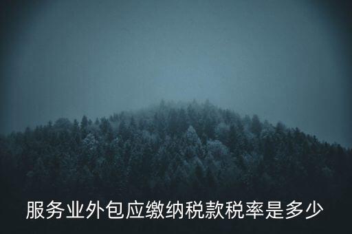 服務(wù)業(yè)外包應(yīng)繳納稅款稅率是多少