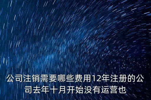 公司注銷需要哪些費用12年注冊的公司去年十月開始沒有運營也