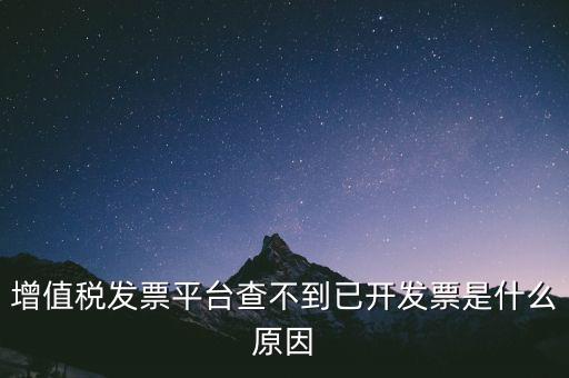 增值稅發(fā)票平臺(tái)查不到已開(kāi)發(fā)票是什么原因