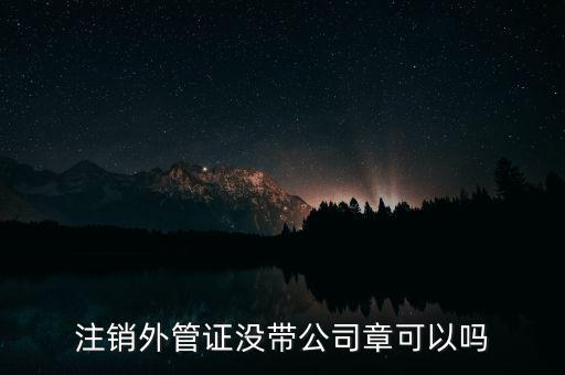 注銷(xiāo)外管證沒(méi)帶公司章可以嗎