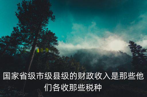 國家省級市級縣級的財(cái)政收入是那些他們各收那些稅種