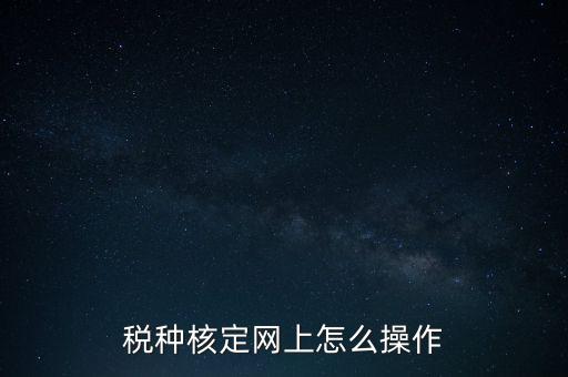 稅種核定網(wǎng)上怎么操作