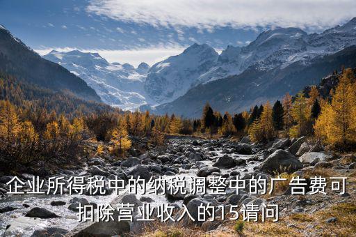 企業(yè)所得稅15什么意思，企業(yè)所得稅中的納稅調(diào)整中的廣告費(fèi)可扣除營業(yè)收入的15請問