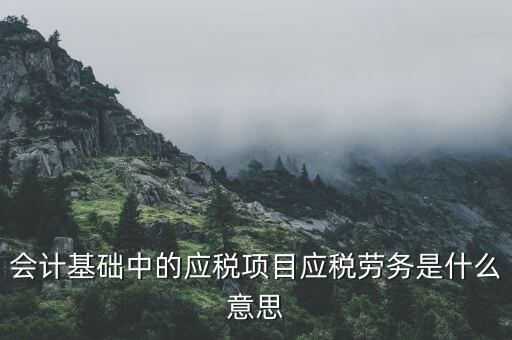 應(yīng)稅是什么意思，會計中的應(yīng)稅勞務(wù)是什么意思