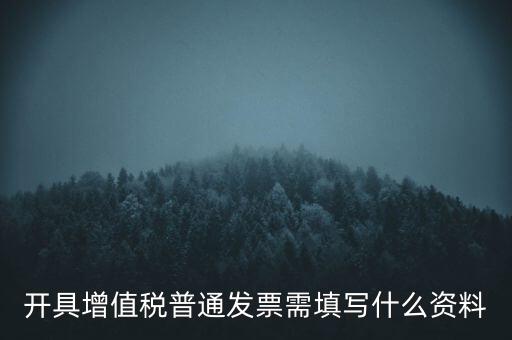 開增值稅普通票需要什么資料，購買增值稅普通發(fā)票需要什么資料