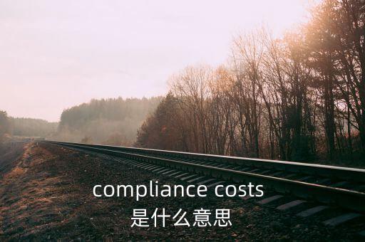 遵從成本什么意思，compliance costs 是什么意思