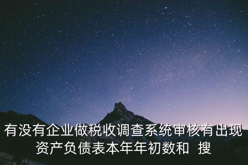 有沒有企業(yè)做稅收調(diào)查系統(tǒng)審核有出現(xiàn)資產(chǎn)負債表本年年初數(shù)和  搜