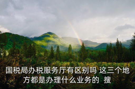 國稅局辦稅服務廳有區(qū)別嗎 這三個地方都是辦理什么業(yè)務的  搜