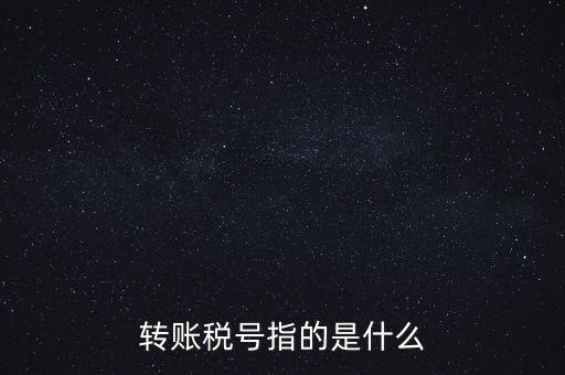 轉(zhuǎn)賬稅號指的是什么