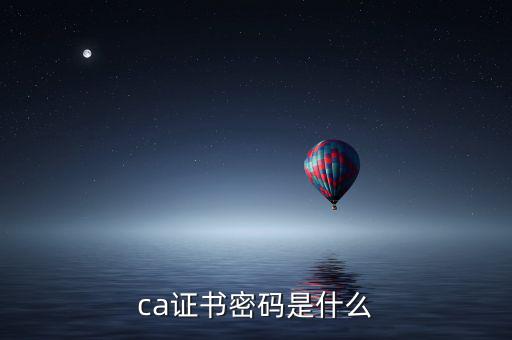 ca證書密碼是什么