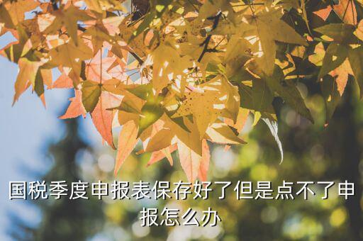 國稅季度申報表保存好了但是點(diǎn)不了申報怎么辦