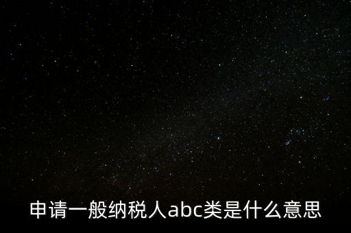 申請一般納稅人abc類是什么意思