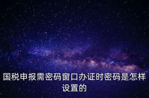 國稅申報需密碼窗口辦證時密碼是怎樣設置的