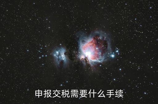 申報交稅需要什么手續(xù)