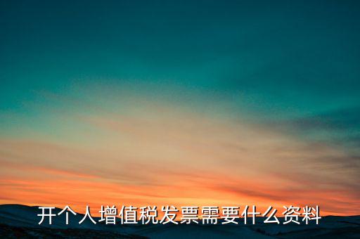 開個(gè)人增值稅發(fā)票需要什么資料