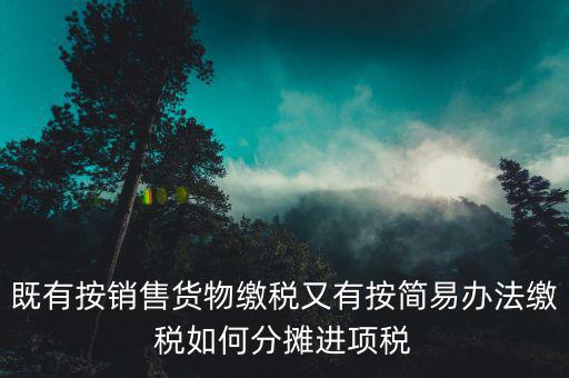 進(jìn)項(xiàng)稅分?jǐn)偸鞘裁匆馑?，既有按銷(xiāo)售貨物繳稅又有按簡(jiǎn)易辦法繳稅如何分?jǐn)傔M(jìn)項(xiàng)稅