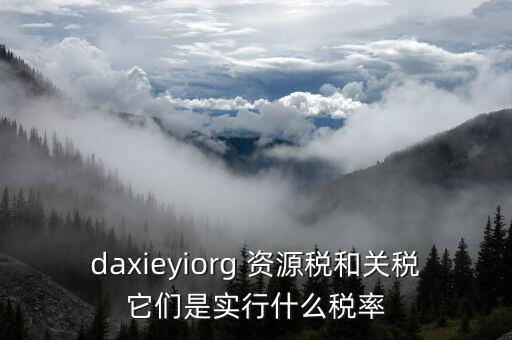 daxieyiorg 資源稅和關(guān)稅它們是實行什么稅率