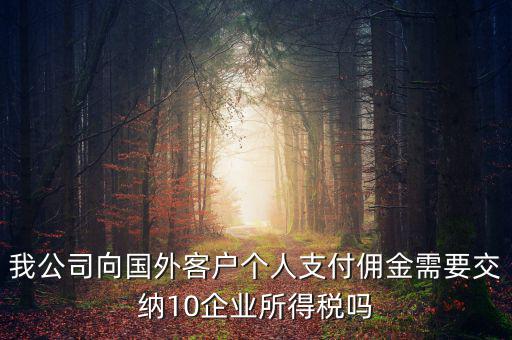 我公司向國(guó)外客戶個(gè)人支付傭金需要交納10企業(yè)所得稅嗎