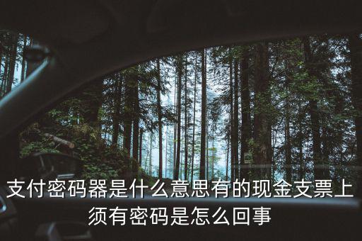 發(fā)票密碼器是什么，支票密碼器是什么啊