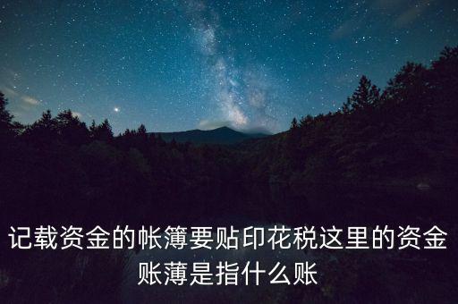 什么是資金賬簿，什么樣的賬簿屬于資金類賬簿